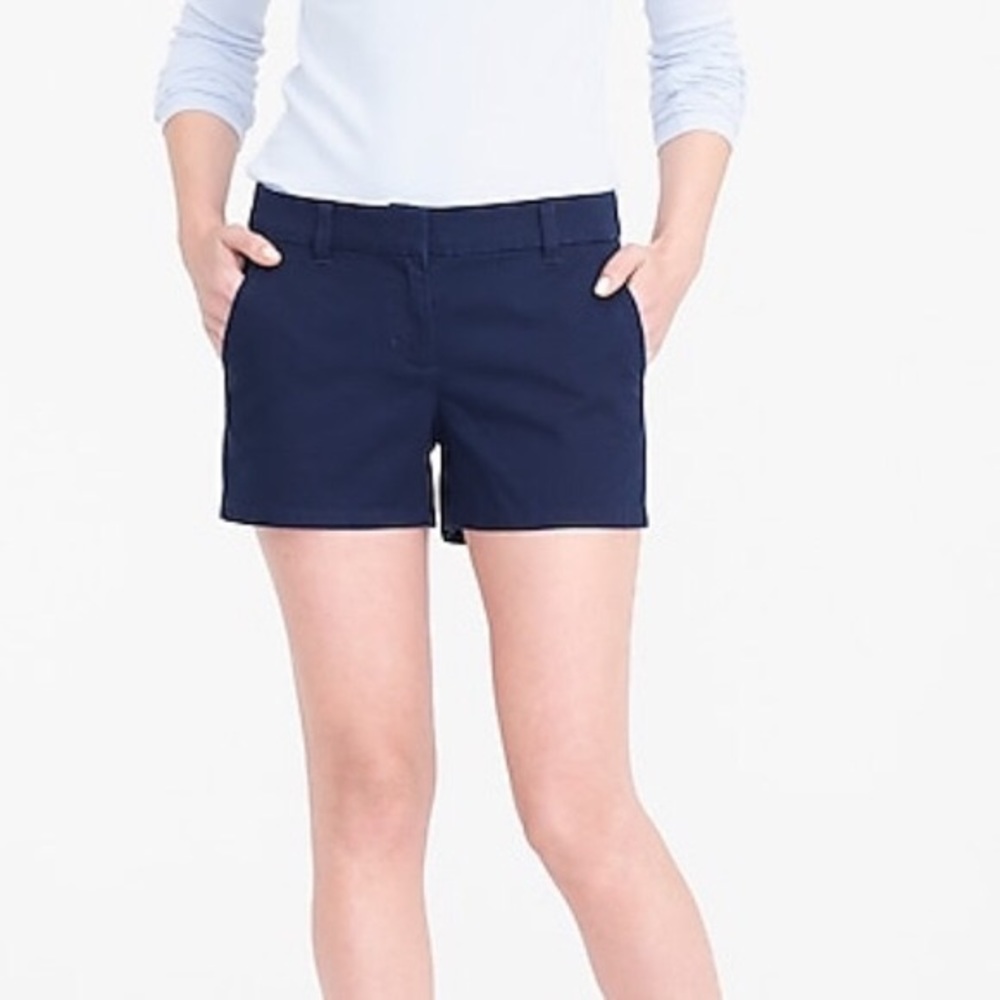 EUC J.Crew Navy Blue Chino Shorts Women 8